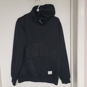 Mens Black New York embroidered Public Supply Relaxed hoodie - size M